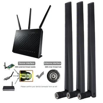 3ks WiFi Dual Band Router Bezdrôtovej Sieťovej Karty Externé Antény SMA Rozhranie Pre ASUS RT-AC68u