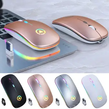 Hot Predaj Bezdrôtová Optická Myš RGB Bluetooth Počítač Mouses Ergonomické Tichý Mause Nabíjateľná Svetelný Myší, Pracovať Na Notebooku