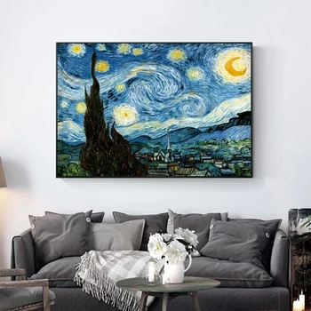Van Gogha, Hviezdna Noc Plátne, Obrazy na Stenu, Umenie Plagáty a Vytlačí Známeho diela Impresionistické Obrazy na Steny v Obývacej Izbe
