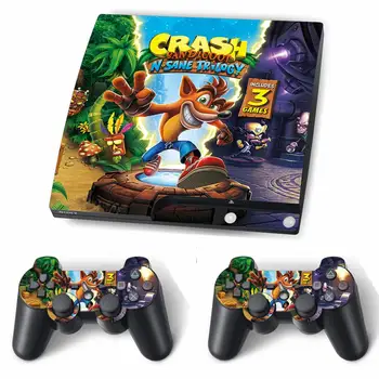 Crash Bandicoot N Rozumný Trilógie Pokožky Nálepky Kotúča, pre PS3 Slim Konzoly PlayStation 3 a Radiče Pre PS3 Slim Obalov