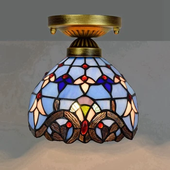 Európskom štýle Tiffany stropné svietidlo Barokový Med Bohemia povrchovú montáž tiffany svetlo balkón, kúpeľňa stropné lampy