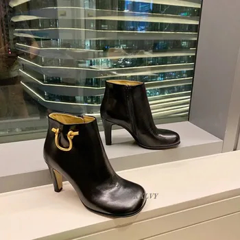 Krokodíl vzor vysokým podpätkom krátke topánky, ženy spaure prst zlato Buckled členok topánky dráhy dizajn hadej kože Patria topánky 2020