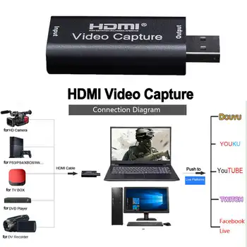 VONETS grafická Karta Zachytiť HDMI USB 2.0 4K 1080P Audio Video Grabber, Záznamník Zachytiť Kartu pre PS4 Xbox Nintendo Prepínanie TV Box