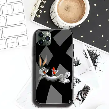 Legrační Karikatúra Bugs Bunny Telefón Prípade Tvrdeného Skla Pre iPhone 11 Pro XR XS MAX 8 X 7 6 6 Plus SE 2020 prípade