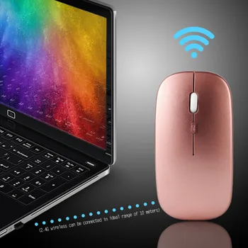 Bezdrôtová Myš Počítača, Myš Bluetooth, Tiché PC Nabíjateľná Ergonomická Myš 2.4 G USB Optická Myš Pre Notebook PC