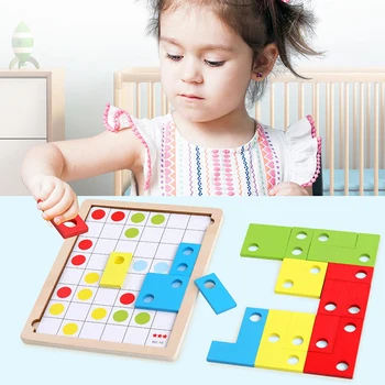 Drevené Ruskej Box Dieťaťa Skoro Vzdelávacie Hračky Farebné Hra Budovy Hádanky Ploche Bežné Hračky Ruskej Tetris, Puzzle, Hračky