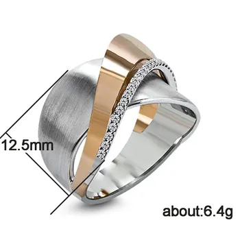 Jednoduché Šperky, Zirkón 925 Sterling Silver Cross Bow Endless Infinity Prstene pre Ženy, Micro Nastavenie Rose Gold Dvojité Farba Krúžok