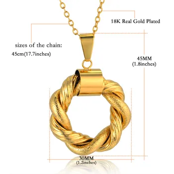 Choker Zlaté Kolo Twisted Prívesok Náhrdelník Jednoduchý Štýl pre Ženy Šperky Európsky Trend Čaro