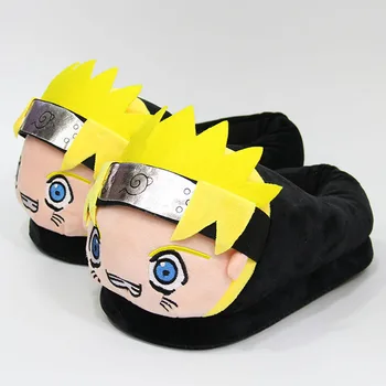 Zimné plyšové teplé bavlnené papuče Naruto anime cosplay karikatúra grafiku mužov a žien papuče roztomilý rodiny obuv dospelých model