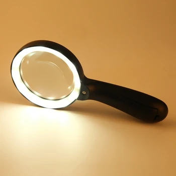 Osvetlené Magnifying Glass-10X Ručné Veľké Čítanie Lupy s 12 LED Osvetlený Svetlom pre Seniorov, Opravy, mince