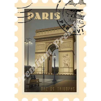 PARÍŽ Francúzsko, obchod so magnet vintage turistické plagát