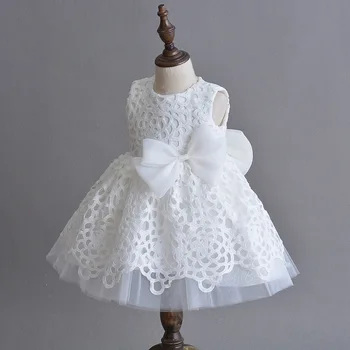 Baby Dievčatá Šaty na Svadby 12 Mesiac Narodeniny Formálne Biele Dieťa Dievča Oblečenie Krst, Krstiny Detské Oblečenie RBF184021
