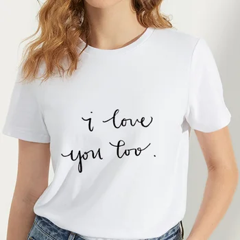 2019 Nové Letné tričko Ženy Umelecké list tlač Tričko Harajuku Tenké Časti Biele Topy Žena Krátke sleeve T-shirt oblečenie