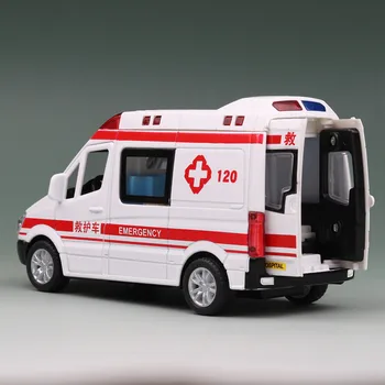 1:32 Nemocnice, Ambulancie Záchrannej Diecast Kovový Model Auta, S Vytiahnuť Späť Pre Deti Hračky, Darčeky Zber Dekorácie