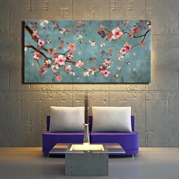 Slivkové Kvety Plátne, Obrazy Na Steny V Obývacej Izbe Klasická Kvety Wall Art Obrázky Veľkoplošné Plagáty A Vytlačí Domova