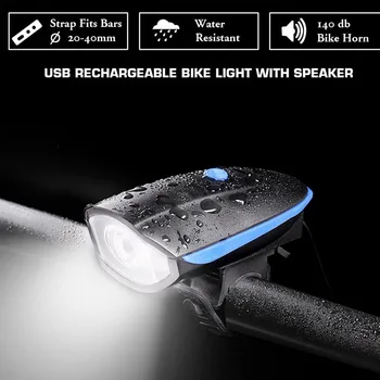 ALTRUIZMUS Svetlo na Bicykel Hlavu LED Baterka s Bell dc svetlo Multifunkčné Cyklu Čítanie MTB, Road na Bicykli Svetlometu Cyklistické Doplnky