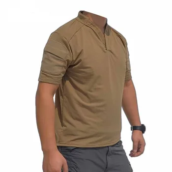 Taktické CAG T-Shirt Vonkajšie Farbou Rameno Pocket Rýchle sušenie T-Letné tričko Krátky Rukáv CB