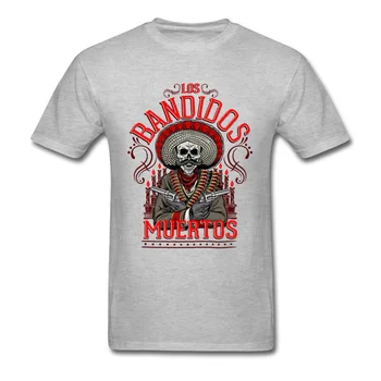 Los Bandidos Muertos Mužov Štýlový T-shirt Lumbálna Black Tees Lebky Bavlnené Tričko Fitness Oblečenie Mŕtvych Banditov Tlač