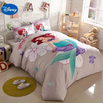 Disney Karikatúry posteľná bielizeň Sady, Malá Morská víla Ariel Ružová pre Detské Dievčatá Spálňa Decor Bavlnené Obliečky Kryt Nastaviť Kráľovná Twin