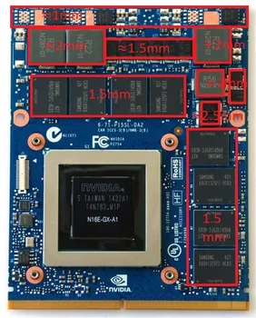 Zbrusu Nový nVidia GeForce GTX 980M Grafická Karta GTX980M 8 GB DDR5 MXM SLI N16E-GX-A1 s CPU Mazivo pre notebook zadarmo cez DHL EMS