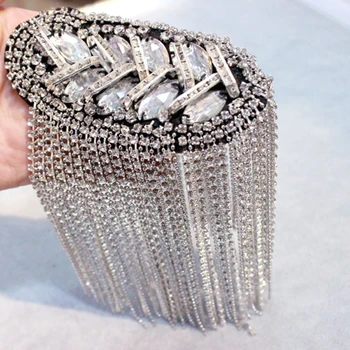 Lesklé Strapec Drahokamu Epaulet Brošňa Ručne Vyrábané Odevné Doplnky Ramenný Šperky Crystal Fashion Reťazca Epaulette
