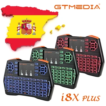 GTMEDIA Podsvietený i8X Plus Wireless Keyboard 2.4 GHZ španielsky Vzduchu Myši Touchpad I8 Remote Pre GTmedia G1 G2 VOP X96 android TV Box