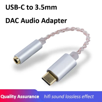 DAC slúchadlá Zosilňovač USB Typu C na 3,5 mm Jack pre Slúchadlá audio adaptér 32bit 384kHz Digital Dekodér AUX Converter Realtek