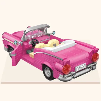 LOZ Mini Builidng Bloky Ružová Roadster Auto Juguetes Carro 560PCS DIY Plastové Tehly Dievčatá Vianočné Darčeky pre Deti, Vzdelávacie Hračky