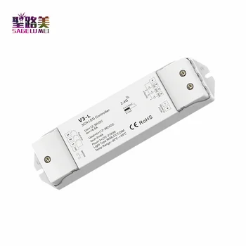 12-36VDC 24V Radič Push Dim V3-L LED pásy stmievanie 3CH Kanál RGB controller dimmmer/teplota farieb/RGB 3 v 1 pre pásky