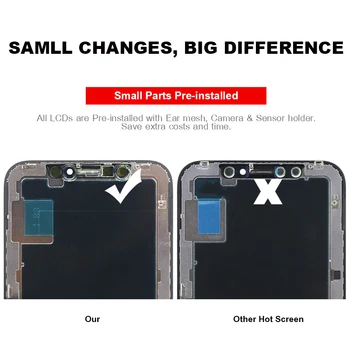 3KS LCD displej Pre iPhone X Displej AAA/tretie oko/AMOLED Kvality s 3D Dotykový Displej Digitalizátorom. Montáž Pre iphone X LCD Black