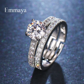 Emmaya Elegantný Svadobný Prsteň Zásnubný módne Šperky Plný Zirconia dámske Šperky Pre Milovníkov Osobnosti Dress-up