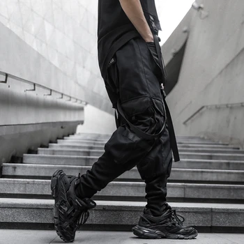 Móda Hárem Nohavice Pánske Streetwear Voľné JoggerCasual Hip hop Mužské Nohavice Stuhy 2020 Jar Vysoká Kvalita Mužov Sweatpants