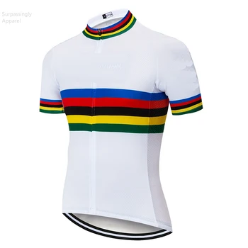 2019 Pro Team Tímy Biele Pruhované Vlastné Cyklistika Dres Cyklistické Krátke Košele Letné Horské bicykle, Cyklistické Oblečenie MTB Maillot
