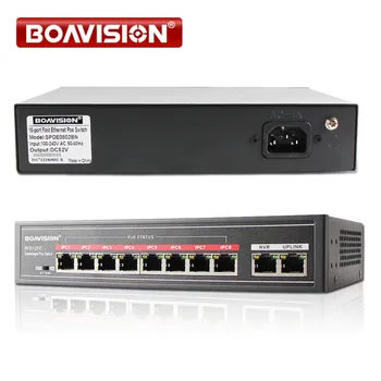 S 8 Port, PoE Switch Adaptér 8+2 Port Ploche Fast Ethernet Switch IEEE802.3af/na 104W Pre CCTV Sieťové IP Kamery POE Pohonom