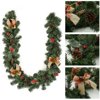 Vianočné Umelý Veniec Ornament Dvere, Závesné Ratanové s Borovicové Šišky Bobule pre Vianočné Dekorácie