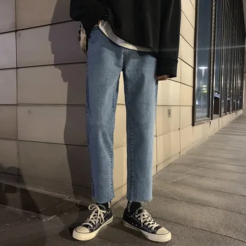 Veľkoobchod 2020 Módne Bežné Denim teenagerov hárem muž džínsy mužov značky zimné kórejský wild voľné plus velvet rovné nohavice