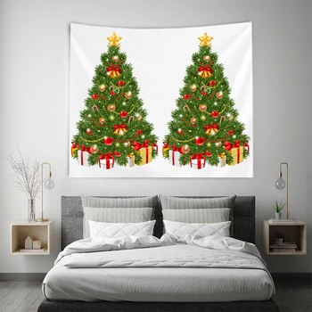 Vianočné Dovolenku Gobelín Vianočný Stromček Tapzi Multi Tlač Domov Deco Stene Visí Wall Art Picnic Mat Veľké Plus Veľkosť