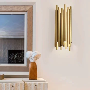 Nordic Moderné Zlato LED Nástenné Svietidlá Tvorivé Uličkou Nástenné svietidlo Obývacej izby, Spálne Dekorácie Sconce Svetlá Zariadenia 2 žiarovka G9