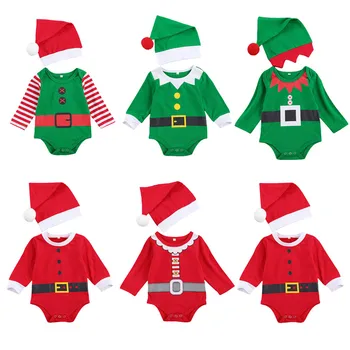 Jeden Persent 2021 Novorodenca Remienky Vianočné Oblečenie s Dlhým Rukávom Romper Spp jednodielnych Telo obleky, Detské Oblečenie