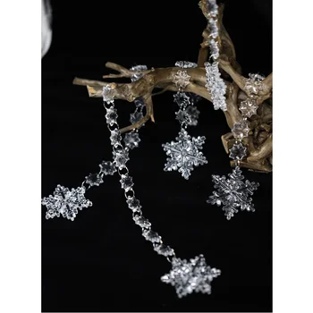 10PCS/veľa Transparentné Akrylátové Snowflake Luxusné Prívesok Perličiek Opony Vianočné Dekorácie Domov Svadobné Fáze Dekoratívny Záves