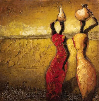 Ručne maľované Nôž olejomaľba Abstraktné Afrike Žena, olejomaľba na Plátne Obchodu Stenu Umelecké Plátno Ručné Maľovanie Obrázok