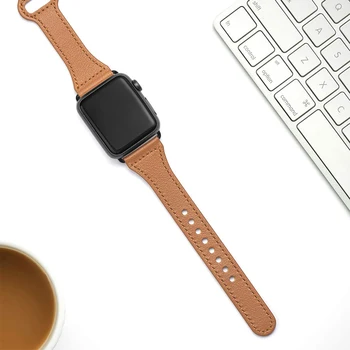Slim pravej Kože slučky Pre Apple hodinky kapela 38 mm 40 mm 44 mm 42mm iWatch popruh série 5/4/3/2/1 náramok wristbelt Príslušenstvo