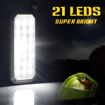 Camping Svetlo Polymér Solárne Nabíjanie Jednotky 21 LED Svetlá Mobile Power Camping Stan Svetlo