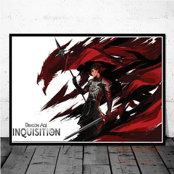 Dragon Age 3 Inquisition Hra Umenie Plagátu Plátno na Maľovanie na Stenu, Obraz Domova Plagáty a Výtlačky