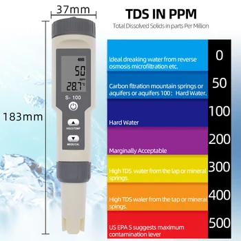 Nepremokavé Salinometer S-100 Soľ Meter Prenosné Soľ TDS Tester Bazén Pitnej Vody Salinity Tester Kvality Vody Monitor40%off