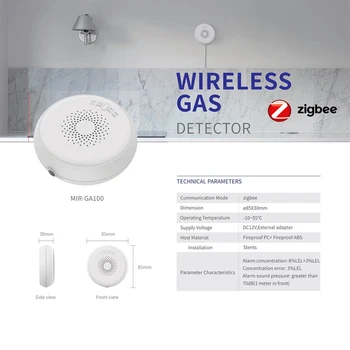 ZigBee Tuya smart plynu detektor Alarm Home Security bezdrôtový plynový senzor Wifi, smart prepojenie Pre Smart Home Alarm Systém