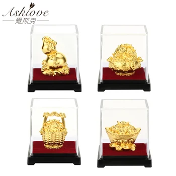Fengshui Dekor Gold Leaf Poklad Misy Tekvica Šťastie, Šťastie, Bohatstvo Remesiel Gold Ingot Šťastie Yuanbao Sľubný Darčeky Domova