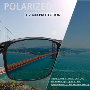 MAXJULI Námestie Nadrozmerné Polarizované slnečné Okuliare pre Veľké Hlavy Mužov Retro Retro Slnečné Okuliare UV Ochranu Rybárskych Okuliarov 8105