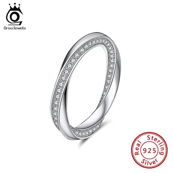 ORSA ŠPERKY 925 Sterling Silver Ring Möbius Kapela Veľkosť 6 7 8 9 10 pre Muža, Ženu 2021 Pár Šperky, Svadobné Zásnubný Prsteň SR253