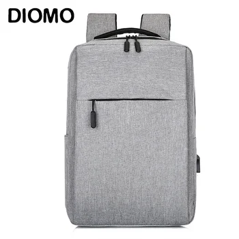 DIOMO mužov notebook batoh Polyester späť pack muž cestovná taška USB nepremokavé školské tašky Polyester odolný proti Opotrebeniu bagpack